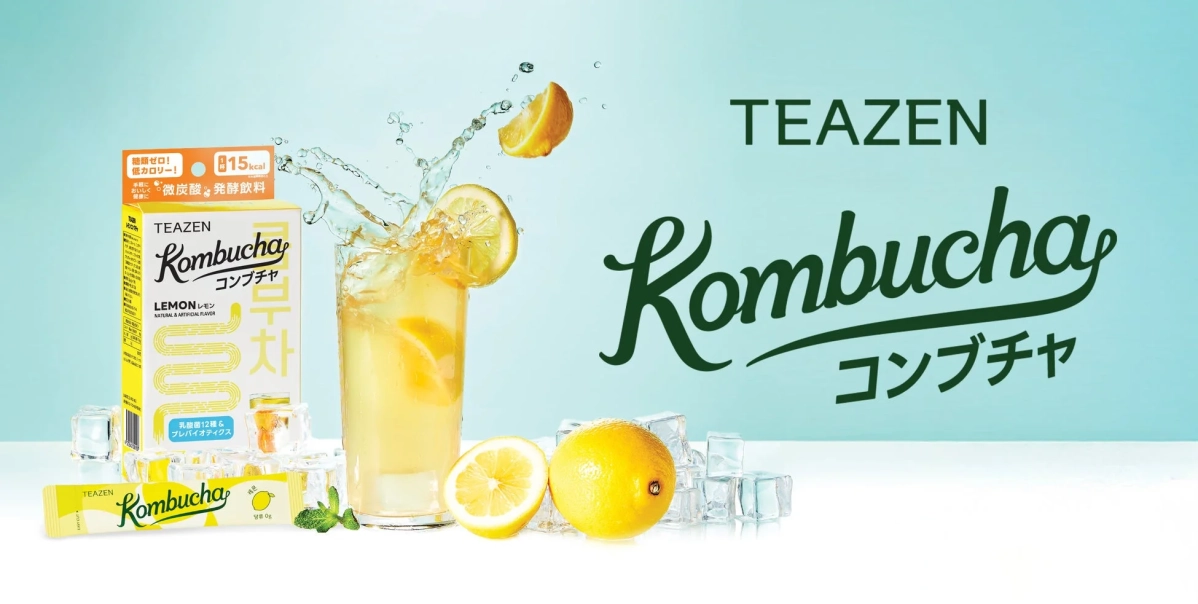 TEAZENのレモンフレーバーコンブチャの製品画像