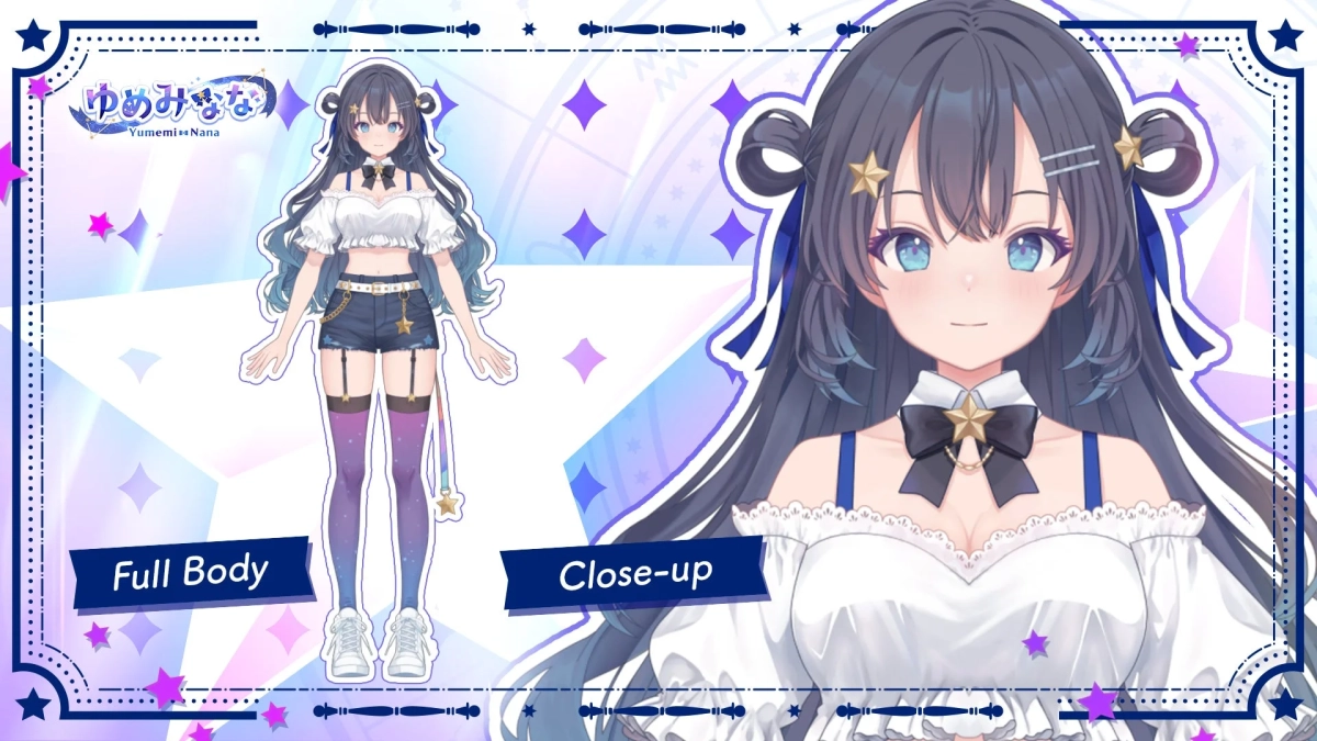 ゆめみなな全身とクローズアップイラスト