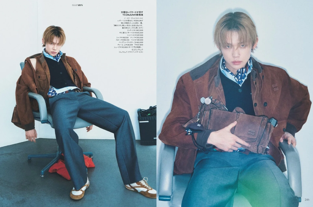 TOMORROW X TOGETHER YEONJUNさんが「ミュウミュウ」春夏コレクションをまとう