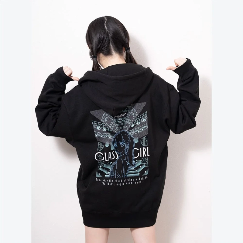 GLASS GIRLフーディーのバックプリント