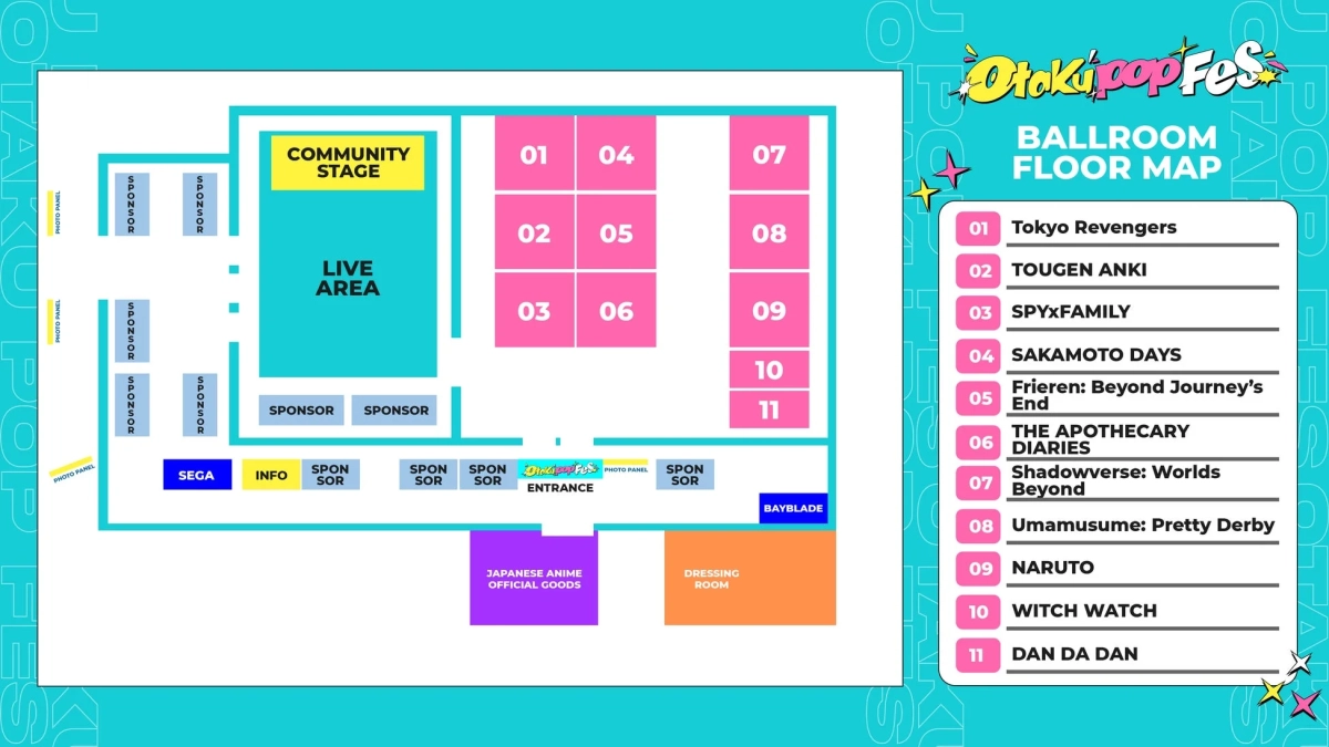 Otaku pop Fesのボールルームフロアマップ