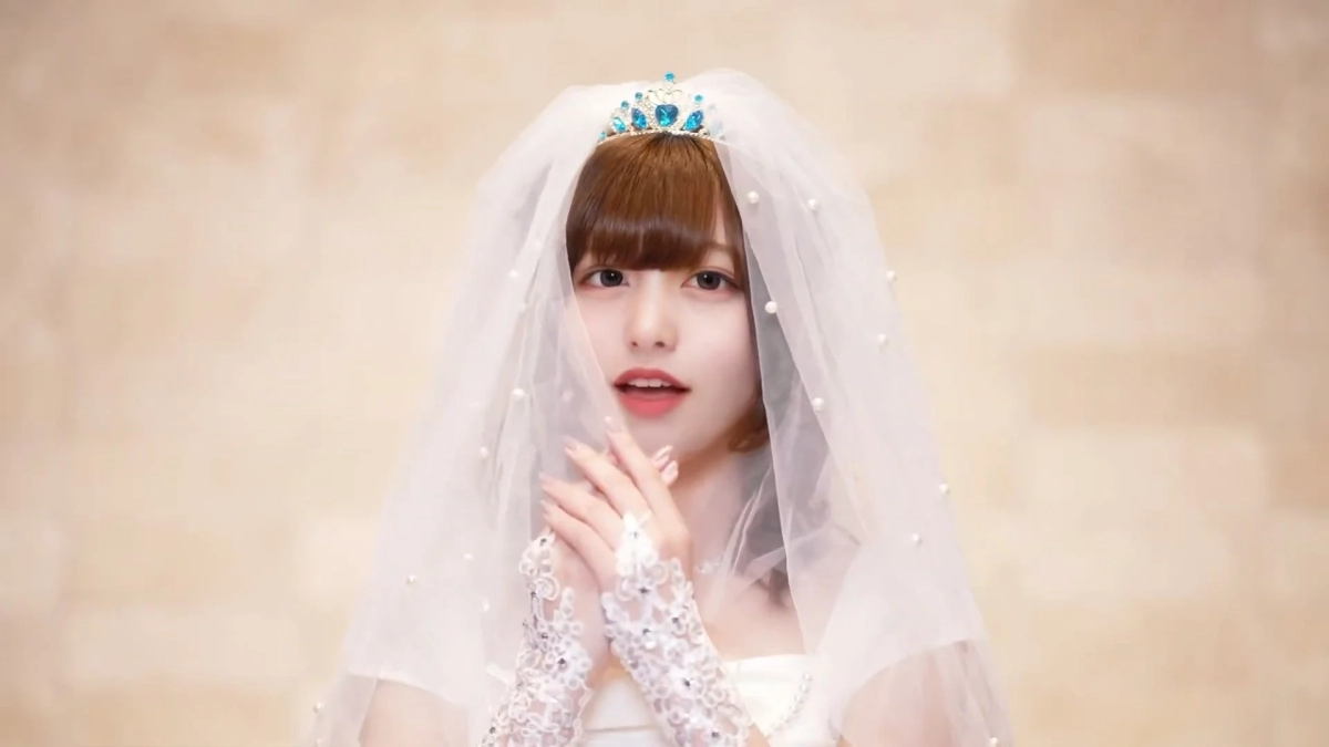 ウェディングドレスに身を包んだ女性（真冬）