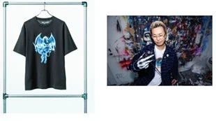 Tシャツ,ファッション,アパレル,グラフィックデザイン,クリーチャー,天使,悪魔,男性,アーティスト,ポートレート,アート,ストリートアート,服,デザイン,ハンガーラック,クリエイター,眼鏡