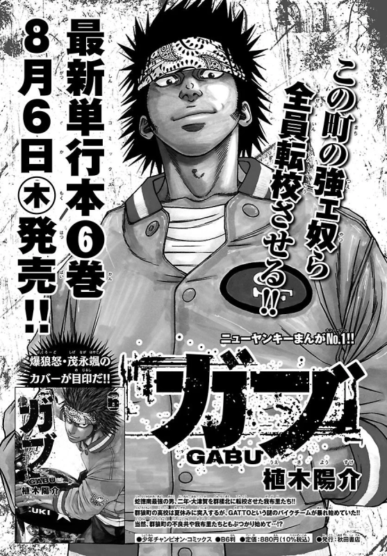 ヤンキー漫画『GABU』最新単行本第6巻の表紙
