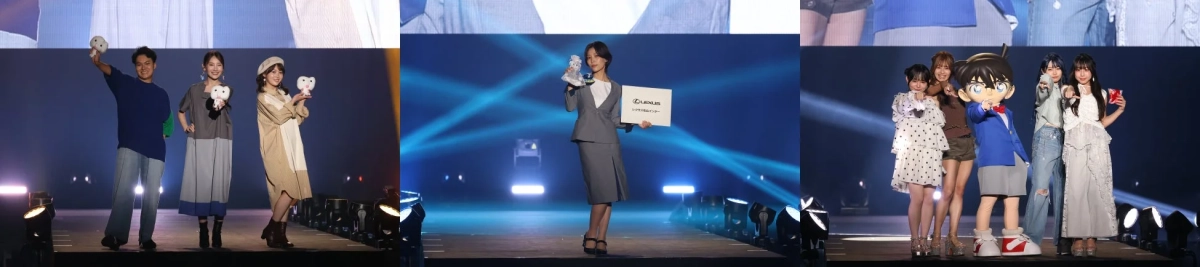 江戸川コナンとアナウンサー、ライバーのステージ